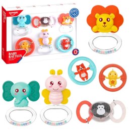 Grzechotka Zestaw Gryzaków Grzechotek Dla Niemowlaka Zwierzątka 6 ele. Lean (22785) Lean