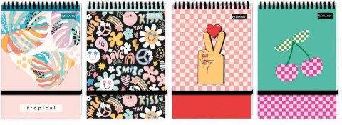 Kołozeszyt (kołonotatnik) zamykany na gunkę A6 96k. 70g krata (nd) (2571) (nd)