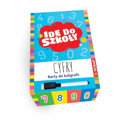 Książeczka edukacyjna Idę do szkoły. Cyfry. Karty do kaligrafii z pisakiem suchościeralnym Demart Demart