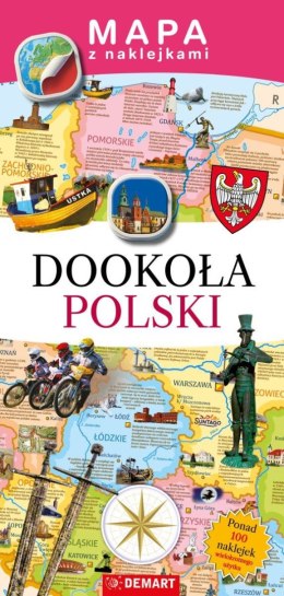 Książeczka edukacyjna Mapy z naklejkami. Dookoła Polski Demart Demart
