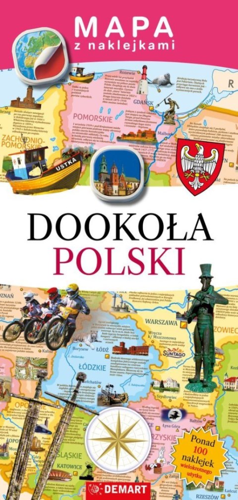 Książeczka edukacyjna Mapy z naklejkami. Dookoła Polski Demart Demart