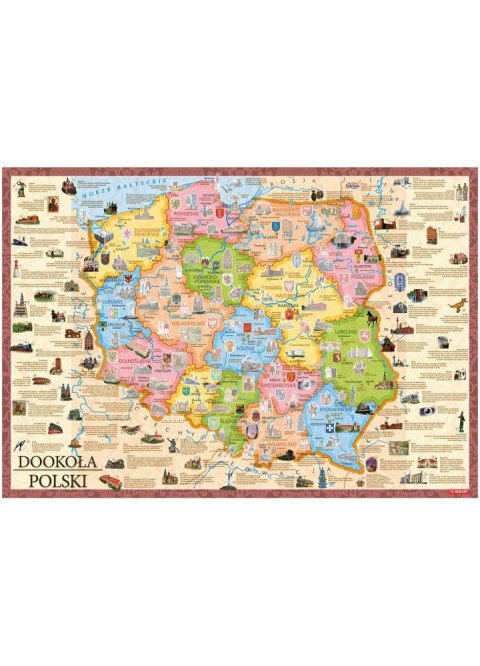 Książeczka edukacyjna Mapy z naklejkami. Dookoła Polski Demart Demart