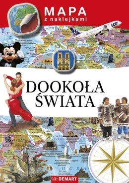 Książeczka edukacyjna Mapy z naklejkami. Dookoła świata Demart Demart