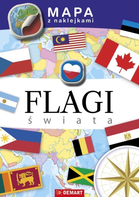 Książeczka edukacyjna Mapy z naklejkami. Flagi świata Demart Demart