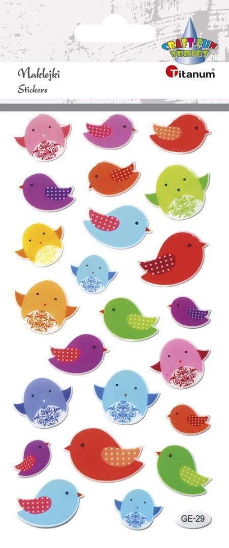 Naklejka (nalepka) Craft-Fun Series ptaszki Titanum (GE29) Titanum
