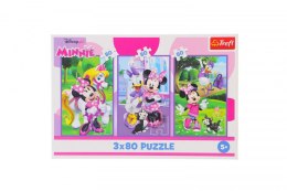 Puzzle Myszka Miki Minnie i przyjaciele 3x80 el. Trefl (34889) Trefl