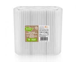 Słomka wielokrotnego użytku, białe, 7,5x190 mm/ 200 szt. 200 szt Godan (RW-BI02) Godan