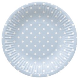 Talerz jednorazowy Dots Light Blue tektura śr. 180mm 8 szt Paw (PPD8002205) Paw