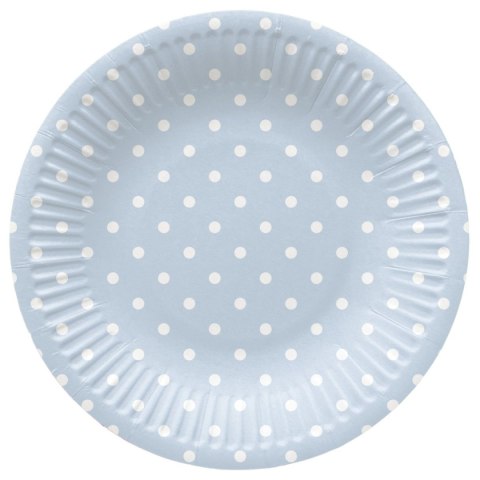 Talerz jednorazowy Dots Light Blue tektura śr. 180mm 8 szt Paw (PPD8002205) Paw