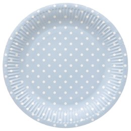 Talerz jednorazowy Dots Light Blue tektura śr. 230mm 8 szt Paw (PPL8002205) Paw