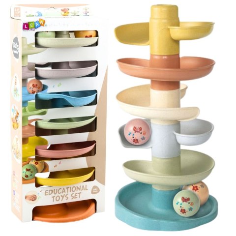 Zabawka edukacyjna Zjeżdżalnia Tor Dla Kulek Edukacyjna Kulki z Grzechotkami 7 Poziomów Lean (22866) Lean