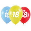 Balon gumowy z nadrukiem cyferki - 18 (3 szt.) mix 280mm Arpex (KB1993-18-9944) Arpex