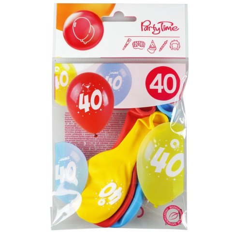 Balon gumowy z nadrukiem cyferki - 40 (3 szt.) mix 280mm Arpex (KB2013-40-9944) Arpex