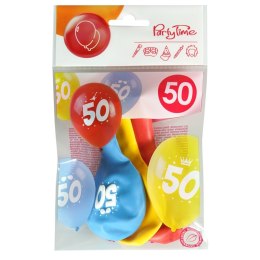 Balon gumowy z nadrukiem cyferki - 50 (3 szt.) mix 280mm Arpex (KB2020-50-9944) Arpex