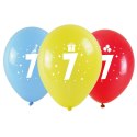 Balon gumowy z nadrukiem cyferki - 7 (3 szt.) mix 280mm Arpex (KB1962-7-9944) Arpex