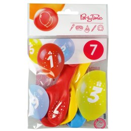 Balon gumowy z nadrukiem cyferki - 7 (3 szt.) mix 280mm Arpex (KB1962-7-9944) Arpex
