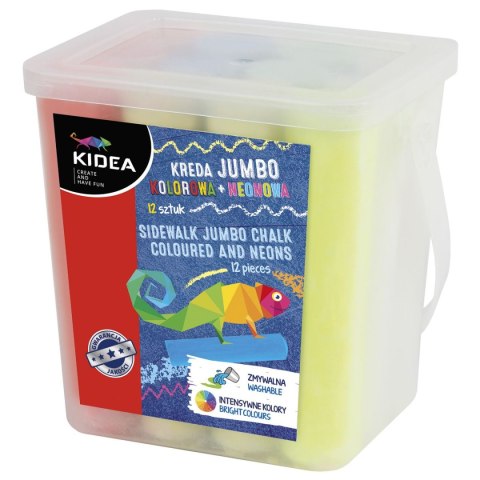 Kreda chodnikowa jumbo kolorowa neonowa mix Derform (KRJKN12KA) 12 sztuk Derform