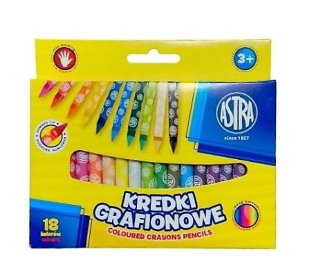Kredki świecowe GRAFIONOWE 18 kol. Astra (316023901) Astra
