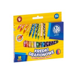 Kredki świecowe GRAFIONOWE 18 kol. Astra (316023901) Astra