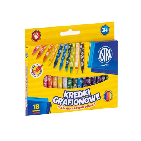Kredki świecowe GRAFIONOWE 18 kol. Astra (316023901) Astra