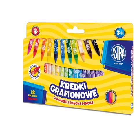 Kredki świecowe GRAFIONOWE 18 kol. Astra (316023901) Astra