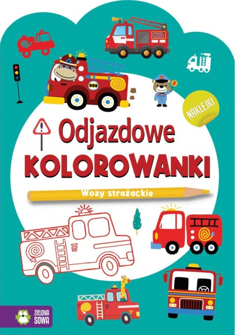Książeczka edukacyjna Odjazdowe kolorowanki. Wozy strażackie Zielona Sowa Zielona Sowa