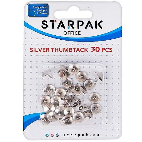 Pinezki Office kolor: srebrna 30 szt Starpak (149876) Starpak