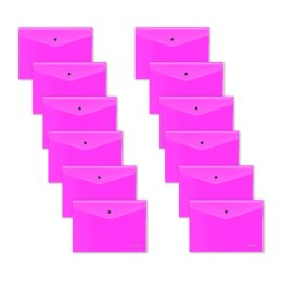 Teczka plastikowa na zatrzask A4 różowy 200 mic. Berlingo (352650) Berlingo