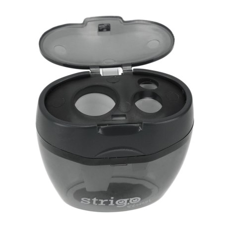 Temperówka z pojemnikiem na 3 grubości oł.i kredek mix plastikowa Strigo (SSC386) Strigo