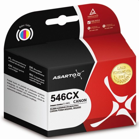 Tusz (cartridge) alternatywny Canon cyan 15,6ml Asarto (AS-C546CX) Asarto