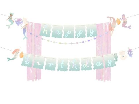 Baner Happy Birthday Syrenka, 130x100cm Partydeco (GRL123) Partydeco