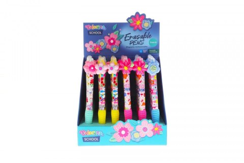 Długopis Flowers wymazywalny wkład niebieski 0,5mm Patio (80464PTR) Patio