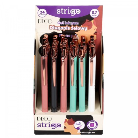 Długopis żelowy DECO wkład niebieski 0,7mm Strigo (SSC461) Strigo
