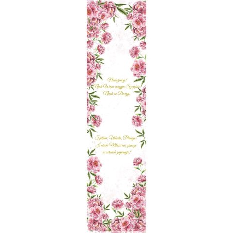 Kartka składana DL KARNET DL Slub ZŁOTE PIWONIE Henry Henry