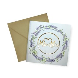Kartka składana kw KARNET KW Slub Lawenda 3D Henry (5907465663250) Henry