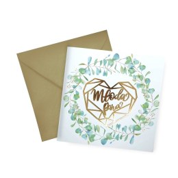 Kartka składana C5 KARNET KW Slub Liscie 3D Henry (5907465663267) Henry