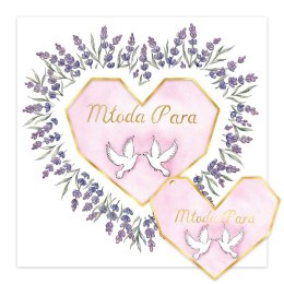 Kartka składana KARNET KW WZ Ślub Lawendowe serce kw Henry Henry