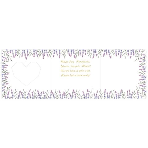 Kartka składana KARNET KW WZ Ślub Lawendowe serce kw Henry Henry