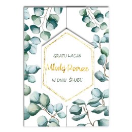 Kartka składana A5 Karnet A5 SLUB ROZ EUKALIPTUS Henry (5907465665100) Henry