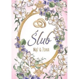 Kartka składana A5 Karnet A5 ślub fiołki Henry (5905701482900) Henry