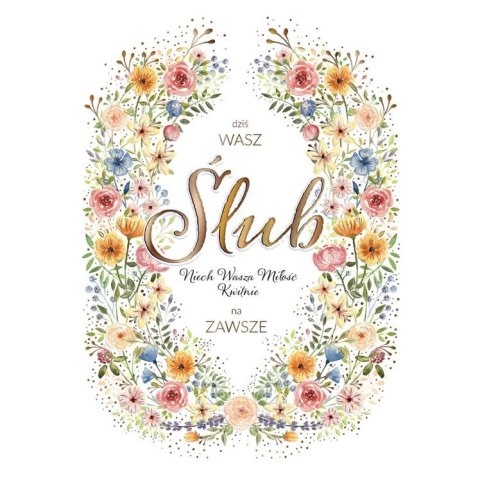 Kartka składana A5 Karnet A5 ślub kolorowy wzór Henry (5905701483068) Henry