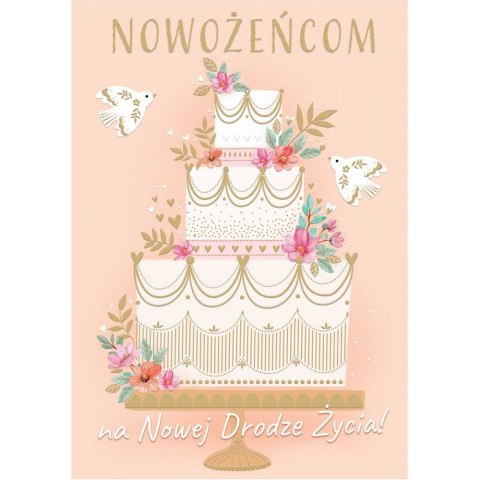 Kartka składana A5 Karnet A5 ślub tort kremowy Henry (5905701483044) Henry