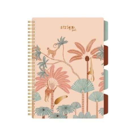 Kołozeszyt (kołonotatnik) AFRYKA pastelowy beż B5 100k. 80g krata Strigo (PADS070) Strigo