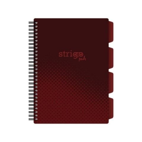 Kołozeszyt (kołonotatnik) BASIC BORDOWY B5 100k. 80g krata Strigo (PADS059) Strigo