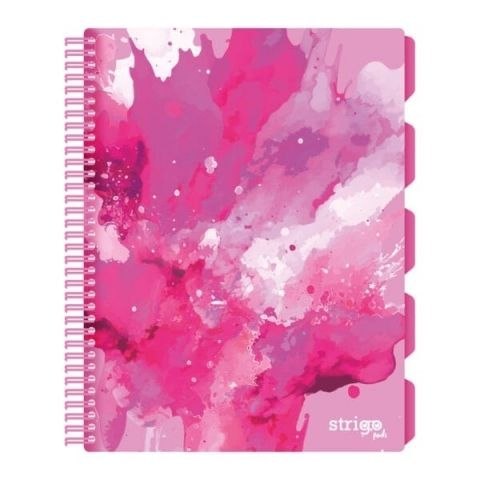 Kołozeszyt (kołonotatnik) FUSION ROŻOWY A4 100k. 80g krata Strigo (PADS002) Strigo