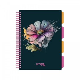 Kołozeszyt (kołonotatnik) PADS KWAIATY GRANATOWE B5 100k. 80g krata Strigo (PADS078) Strigo