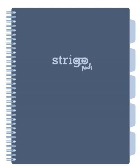 Kołozeszyt (kołonotatnik) PASTEL GRANATOWY A4 100k. 80g krata Strigo (PADS033) Strigo
