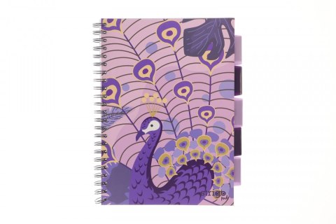 Kołozeszyt (kołonotatnik) PROJECT BOOK JUNGLA fioletowy B5 100k. 80g krata Strigo (PADS037) Strigo