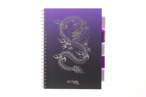 Kołozeszyt (kołonotatnik) SMOK WODNY fioletowy A4 100k. 80g krata Strigo (PAD050) Strigo