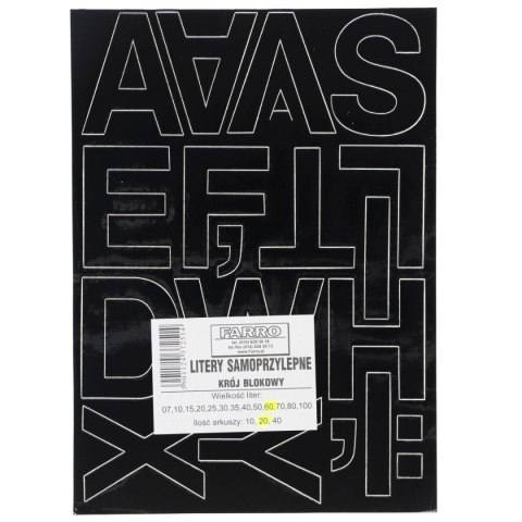 Naklejka (nalepka) litery samoprzylepne carne (60mm)